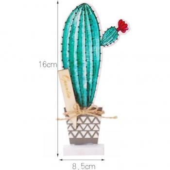 Décoration cactus en bois artisanale