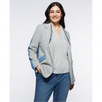 Blazer Jeans y Felpa con Botón Fiorella