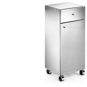 Lineabeta Mueble Bajo Runner de Acero Pulido: 1 Cajón + 1 Puerta con Ruedas