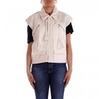 PINKO Vesta Gerard Gilet 105237 A2M8 Écru Regular Fit – Svetločervený