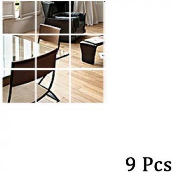 Square Mirror Tile Wall Stickers - 16pcs for Home Decoration