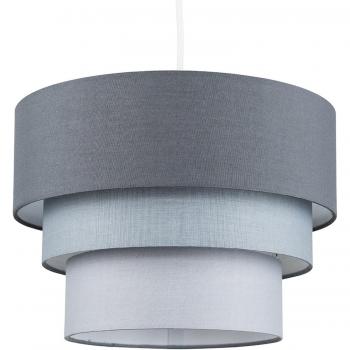 VALUELIGHTS Round 3 Tier Fabric Ceiling Pendant Lamp Light Shade - Light Grey - No Bulb