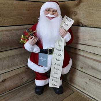 Premier - 60cm Standing Indoor Santa Claus with List and Parcels Plush Decoration