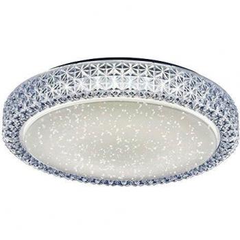Plafonnier LED CCT 22W Lampe de Salon Cristaux Ciel