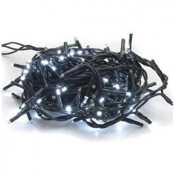 EURONATALE Luci di natale catena luminosa 100 led bianco freddo 5 + 5 mt 31v per esterno