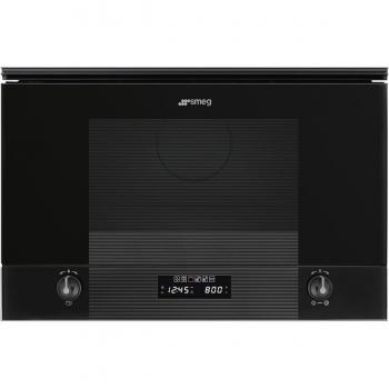 Smeg MP122B3 Built In Microwave & Grill - Black Glass