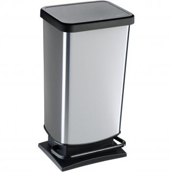 Pattumiera Roto Paso 40 Litri Argento con Pedale