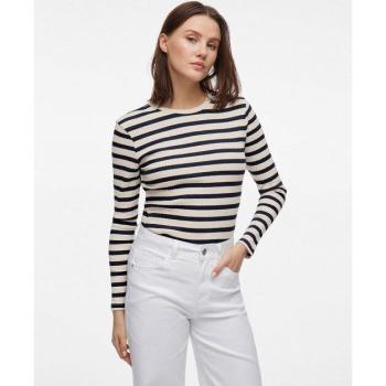 Camisa Largo Manga Azul Marino con Rayas Beige