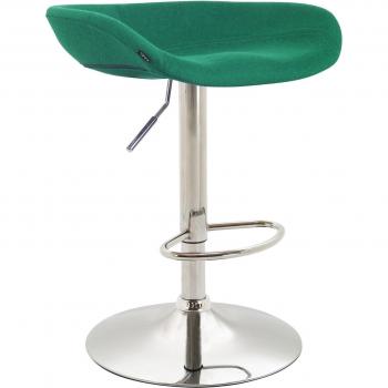 Poussoir de comptoir vert feutré à pieds tulipe chromés, ajustable et tournant
