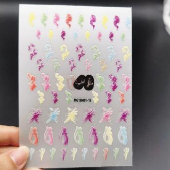 Autocollants pour ongles effet marbre doré - 1 feuille