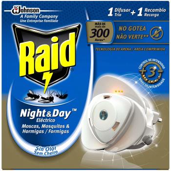 Raid - Difusor Eléctrico para Moscas y Hormigas, Recarga Incluida