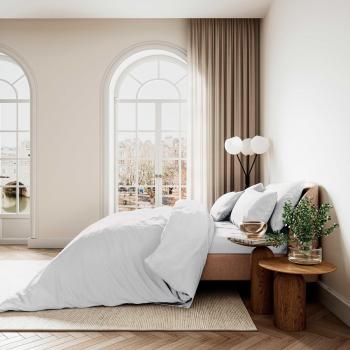 Elegant Sateen 400TC Kingsize Duvet Cover Set in White