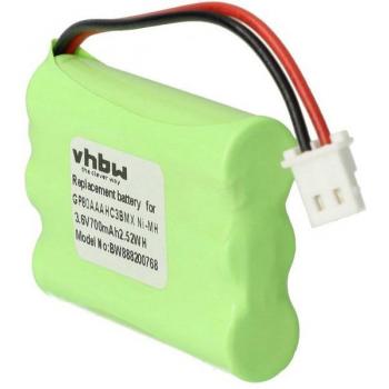 Accumulateur vhbw compatible V-Tech VM3252, VM3254, VM3255, VM3261, MBP33S, VM312, VM3251 babyphone (700mAh, 3,6V, NiMH)