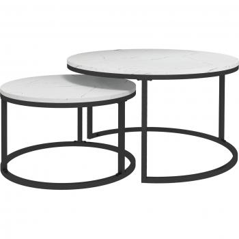 Homcom Industrial Nesting Coffee Table Set Of 2