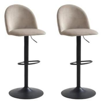 VENTE-UNIQUE Höhenverstellbare Barhocker - Melbourne Beige