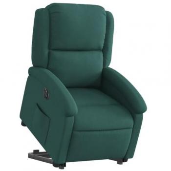 Chaise relaxante électrique inclinable en tissu vert foncé – vidaXL