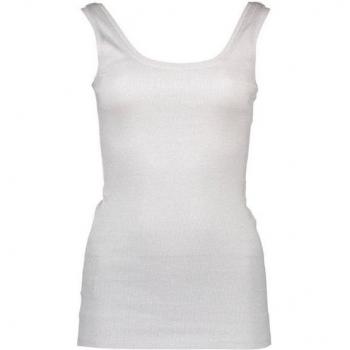 White Cotton Tank Top for Women - Size 2XS