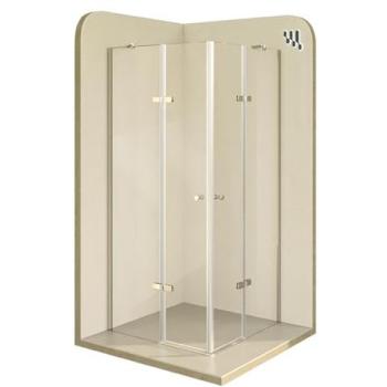 Ducha Giratoria Alice 75×75×180 cm: Puerta Abatible Reversible, Medida 74,3–76,3 cm (ancho) × 74,3–76,3 cm (alto), Perfil Cromado y Cristal Transparente de 6 mm