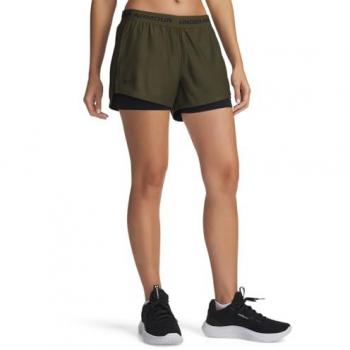 Shorts 2 en 1 Femme Under Armour Tech Play‑Up – Vert Intense