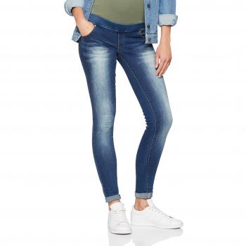 MAMALICIOUS Mlsoul Slim Rib Jeans a, Pantalones Premamá para Mujer, Azul