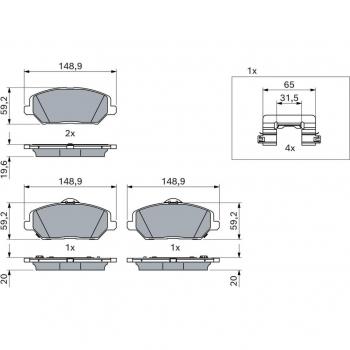 Kit Pastiglie Freno Disco Bosch per Hyundai, Kia – 0 986 424 862
