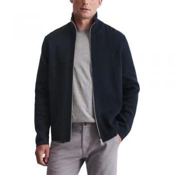 Cardigan MARC O'POLO aus reiner Bio-Baumwolle Gr. M, blau Herren Strickjacken