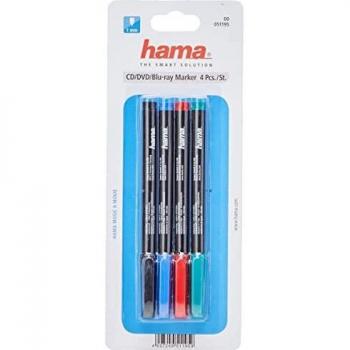 Stylo de marquage permanent pour CD/DVD/Blu-ray avec 4 couleurs (Noir, Rouge, Bleu et Vert)