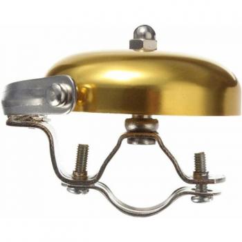 Campana de bicicleta de aluminio dorada y plateada