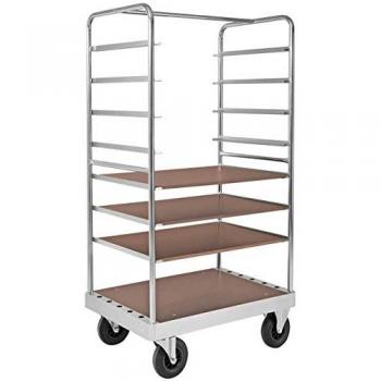 Kongamek Cărucior supraetajat zincat lung 1000x700x1900 mm, 3 polițe, roți pivotante cu opritoare