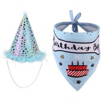 2PCS Dog Christmas Bandana Hats