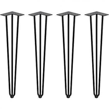 Set Hairpin Emuca – 4 Gambe, 3 Aste, 710 mm, Verniciato Nero