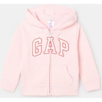 Sudadera rosa para niña con cremallera y logo