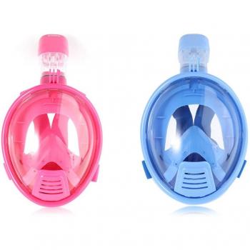 Kids' Foldable Detachable Silicone Antifog Swimming Goggles Full Face Snorkeling Mask