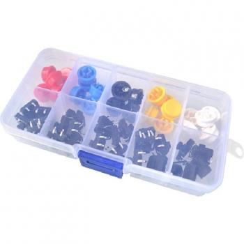 25 Stück Momentary Mikro-Schalter 12x12x7,3mm mit 25 Taktkappen (5 Farben) passend für Arduino