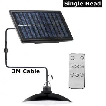 Single Head Solar Pendant Light with Remote 3M Cable