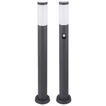 Lampe de jardin en acier inoxydable anthracite avec détecteur