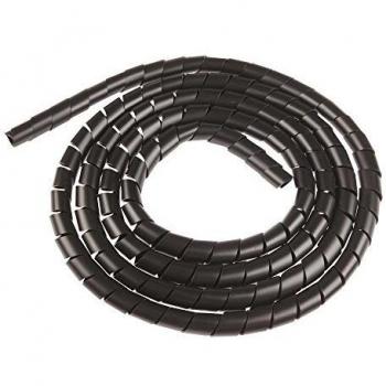 Poly Pool PP8075.2 Raccogli Cavi Spiralato Flessibile Lunghezza 2 Metri Diametro 15 mm, Nero