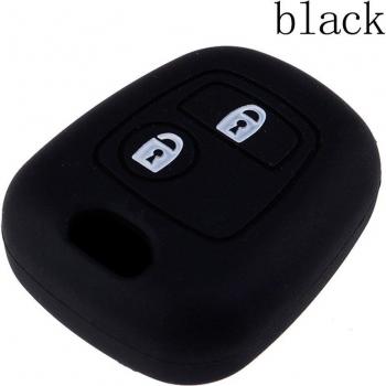 2 Buttons Silicone Rubber Car Key Case for 107 206 307 207 408