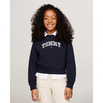 Bluza dziewczęca Tommy Hilfiger z okrągłym dekoltem i haftowanym logo model 'VARSITY'