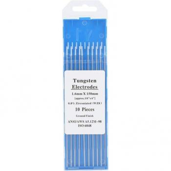 10pcs 1.6mm Zirconated Tungsten Electrodes WZ8 White Tip for AC TIG Welding