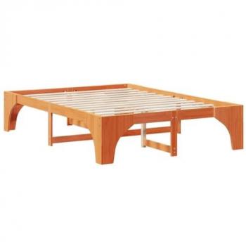 Lit en bois massif pin, cadre surélevé 160×200 cm