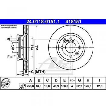 ATE Ventilated Brake Disc 24.0118-0151.1