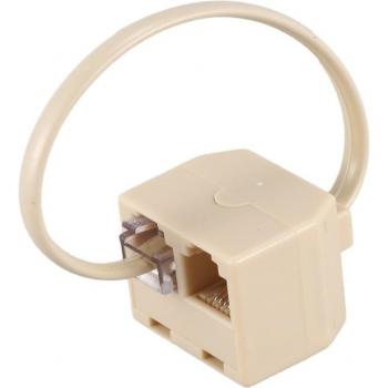 2-Wege Telefonadapter RJ11 Beige