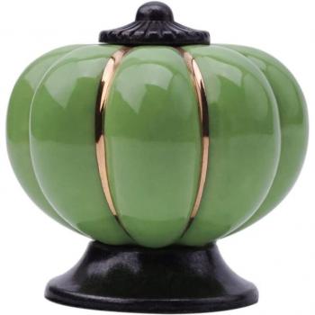 Zucchero Vintage: Pomelli in Ceramica a Forma di Zucca (Verde Scuro)