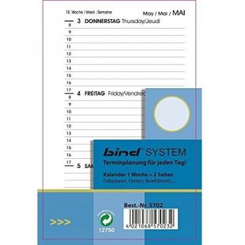 Terminkalender 2022, 1‑Woche‑Layout (2 Seiten) – B570222
