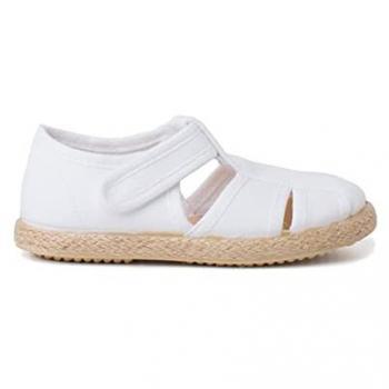 Sandalia Pepito Lona y Yute Talla 24 Color Blanco