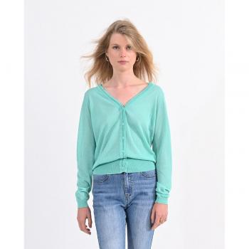Cardigan long orné de dentelle
