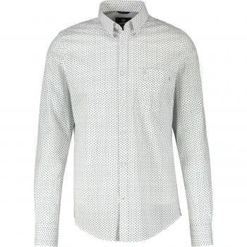 Lerros Heren Overhemd Wit met Groene Dots XL