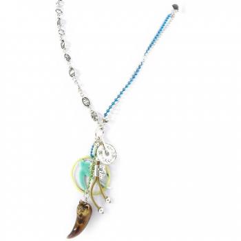 Collier Sautoir Créateur Liberty Vert Marron