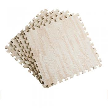 Ensemble de tapis de jeu en bois imitation - 20 pièces, 30x30 cm, doux, décoration intérieure blanche